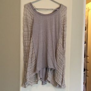Free People grey lace top
